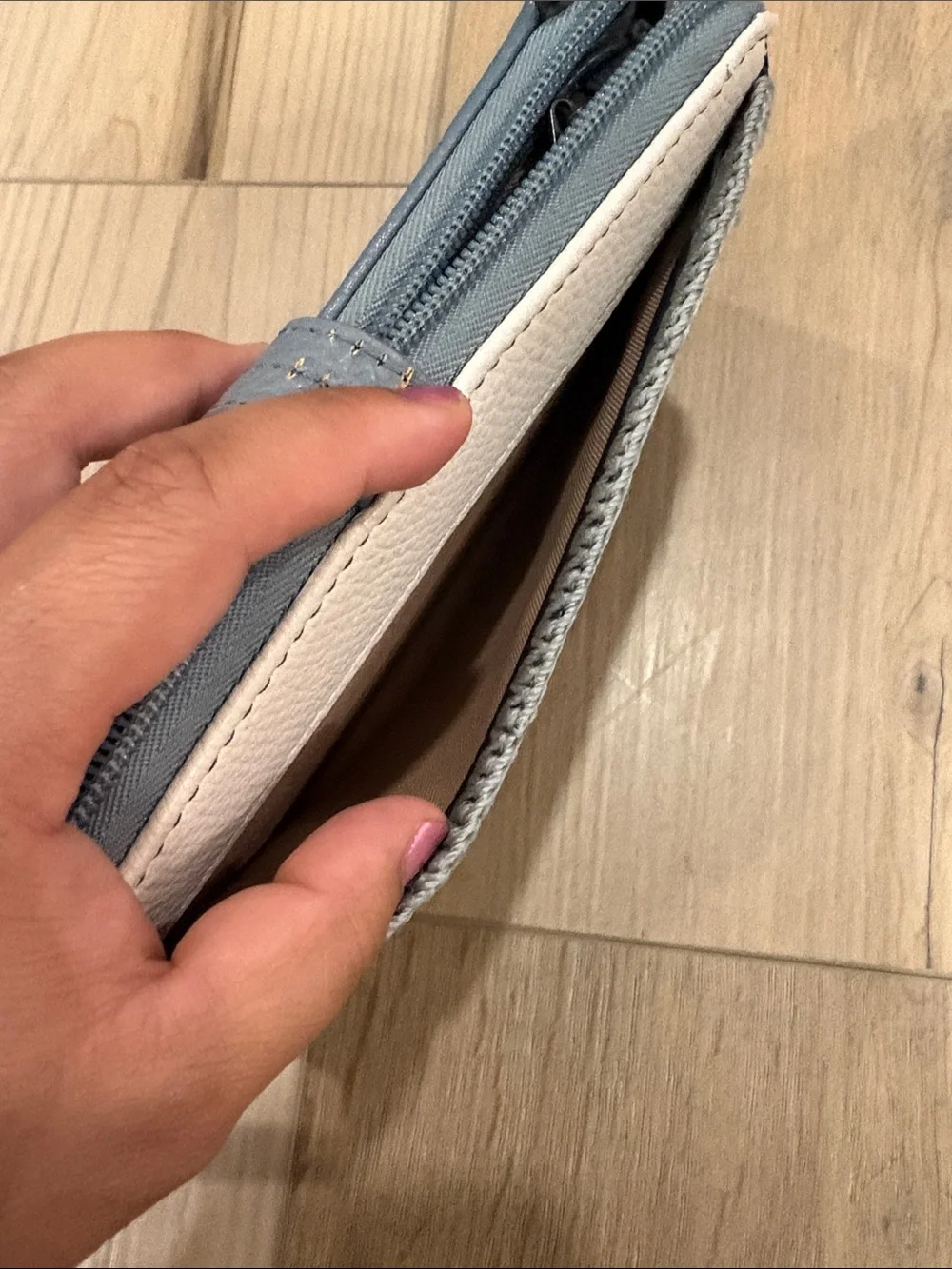 The Sak Iris Smartphone Wallet Navy Dusty Blue Leather Phone Wristlet